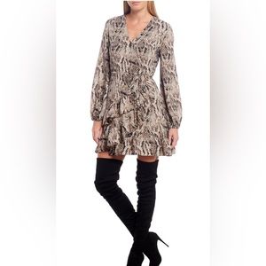 1.STATE Snakeskin-Print Wrap Dress